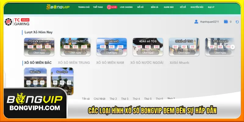Các loại hình xổ số Bongvip đem đến sự hấp dẫn